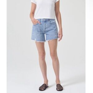 AGOLDE Parker Long Distressed Denim Shorts in Swapmeet Women's Size 26
